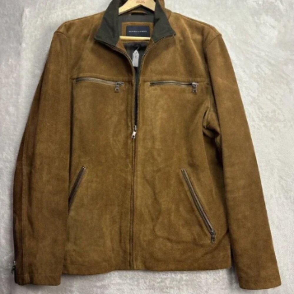 Vintage Mens Size Large Banana Republic Real 100% Leather Tan/Brown Suede Jacket